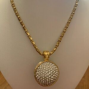 Swarovski Elegant Gold and Silver Pendant Necklace